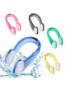 3/1个硅胶鼻夹，防水防滑鼻夹，适用于专业训练、成人、鼻塞、游泳、水上运动、泳池配件、游泳、游泳池、水上运动、鼻部保护、户外、游泳池、学生、游泳训练 - 彩色 - 查看 2