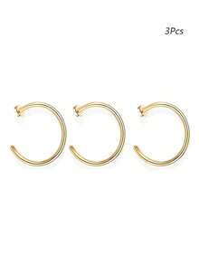 1/2/3/5Pcs Fake Nose Rings For Women, 316L Stainless Steel Lip Rings Labret Ring Nostril Hoop Piercing Studs Nose Piercing Jewelry