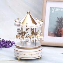 Musical Carousel Music Box Baby Room Decoration - White - View 1