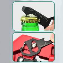 1 件多功能开瓶器钥匙扣工具，不锈钢 6 合 1 男士钥匙扣礼物 - 开瓶器、扳手、螺丝刀、公制尺、绳索切割器、汽车钥匙扣、日常携带包和背包工具汽车配件包饰背包适合学校可爱哥特 Y2k - 彩色 - 查看 2