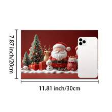 1 Pack Of 3 Santa Claus, Snowman And Snowflake Printed Silicone Coffee Drink Coasters, Anti-Slip & Super Absorbent Washable Drainage Mats For Countertop, Kitchen, Dining Table, Holiday Decor