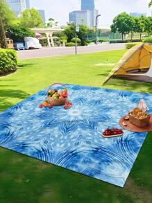 1pc Outdoor Boho Style Waterproof & Sandproof Stylish & Lovely Gradients Flower Pattern Digital Printed Beach Blanket/Picnic Mat, Suitable For Camping, Outdoor Picnics, Beach