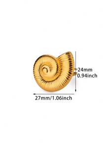 1 pieza Nuevo anillo de concha con rosca de acero inoxidable de color dorado, anillo ajustable para mujer, joyería de boda, Charm, accesorios de uso diario, regalos