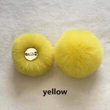 1 pieza Pasador de ropa con imitación de cola de conejo, modelo de bola de pelo esponjoso, accesorio decorativo de conejo de peluche lindo - Multicolor - Ver 26
