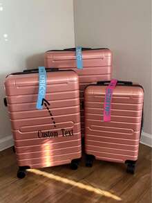 Personalized/Customized Embroidered Luggage Tags/Baggage Tags, Nylon Webbing Luggage Tags, With Metal Snaps, Custom, Name/Text Only, Durable Suitable For Luggage Backpack Handbags, All-Purpose, Large Capacity, Versatile, Multifunction, Colorful, Cute, Adorable, Contracted, Funny, Kawaii, Y2K, Minimalist, Commuting, Business Casual, Basics, Custom, Personalized, Unique - Multicolor - View 2