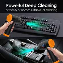 Compressed Air Duster, Electric Air Duster, Fast Charging, 51000 RPM 4 Speed Cordless Air Blower With LCD Display, Portable Built-In LED Light Air Dusters For Computers Keyboard Cleaner Cordless Air Duster, Replaces Compressed Air Cans