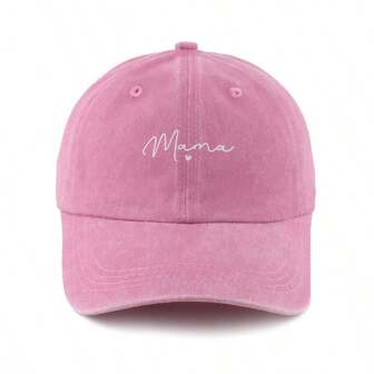 Unisex Printed Letter "Mama" Washed Y2K Style Baseball Cap, Breathable Fashion Versatile, Suitable For Daily And Outdoor Casual Wear