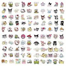 Sanrio 100pcs Sanrio Kawaii Sticker Pack - Cute Kuromi, Cinnamoroll, My Melody And Hello Kitty Stickers, Suitable For Laptops, Phones, Water Bottles - One-Time Use Paper Stickers, Waterproof And Diverse Shapes,Pimple Patches Hello Kitty,Sanrio Items,Stickers Waterproof