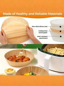 50/100 Sheets Of High-Quality Air Fryer Paper - Thickened, Non-Stick, Suitable For Air Fryers 2-8 - Essential Kitchen And Restaurant Supplies For Frying, Baking, And Microwave Ovens, Practical Air Fryer Paper, Essential For Baking Cakes