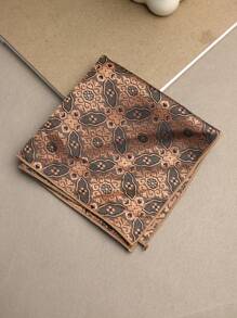 1pc Floral Print Pocket Square, Suitable For Suit, Business, And Streetwear