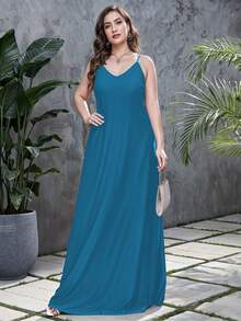Women Maxi Dresses - Medium Wash - View 2