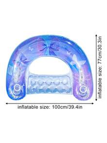 1pc Glitter U-Shaped Inflatable Hammock, Dreamy Glitter Inflatable Swimming Pool Floating Chair - Multicolor - View 9