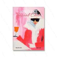 1 pezzo cartellone d'arte da parete con stampa retrò del club sciistico francese, croissant, pizza, opzionale con cornice, decorazione per la casa - Multicolore - Visualizzare 26