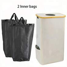 140 Liter High Capacity Recycling Bin (With Lid), Room Garbage Can, Kitchen Trash Can, 37 Gallon Collapsible Indoor Trash Can (With 2 Reusable Trash Bags), Indoor Bottle Recycling Bin, Used For Collecting Glass, Paper, Plastic And Metal Bottles