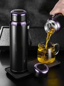 1pc 35OZ Matte Stainless Steel Insulated Leak-Proof Vacuum Water Bottle, Suitable For Car, Daily Use, Travel And Gifts, Durable Portable Latte Coffee Cup, Travel Drinking Cup, Iced Tea Cup, Thermal Flat Bottom Cup, Can Be Purchased Separately With Cup Sleeve