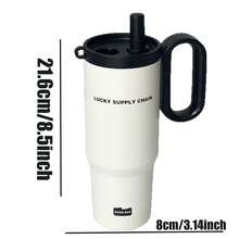 Cốc đá lớn bằng thép không gỉ 316, dung tích lớn, có ống hút, hoàn hảo cho ô tô, có tay cầm. - Nhiều màu - Xem 6