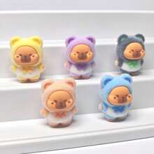 1PC/5PCS Flocked Capybara Car Ornament, Mini Car Ornament, Adorable Cartoon 1PC/5PCS Capybara Decoration, Random Color Capybara, Adorable Handmade Car Decoration, Perfect For Car Ornaments, Desktop Decorations, Party Gifts, And Holiday Presents(Buy 5PCS, Get Free Seamless Adhesive)