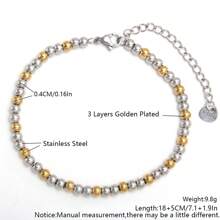 1pc Stretch Stainless Steel Bracelets Gold Sliver Color 2MM 5MM 8MM Stacked Ball Beaded Bracelet For Women Men Jewelry