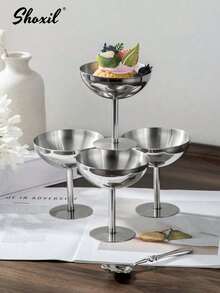 shoxil 1pc Stainless Steel Dessert Cup, Ice Cream Cup, Dessert Bowl, Yogurt Snack Candy Cups, Salad Fruit Pudding Bowls, For Party/Holiday/Festival/Family Gathering