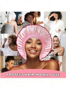 WANMEI Ensemble de soins capillaires premium de 4 pièces - Comprend 1 taie d'oreiller en satin ultra douce, 1 bonnet de nuit en soie léger, 1 tige à boucler sans chaleur et 1 élastique doux pour les cheveux - Ensemble ultime de protection et de mise en forme des cheveux pendant la nuit