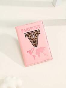 1 buah Dompet Paspor Motif Leopard Huruf A-Z, Sampul Paspor Motif Bahan PU, Sampul Paspor Warna Pink untuk Bisnis, Perjalanan, Tas Paspor Penerbangan untuk Kembali ke Sekolah, Perjalanan, dan Penerbangan - Berwarna merah muda - View 16