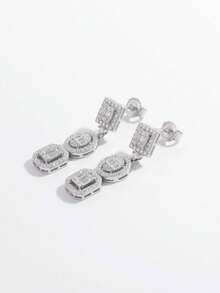 1 对优雅迷人的复古 925 纯银流苏耳环，彰显女性魅力的礼物