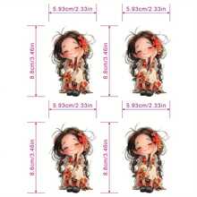 1/2/4pcs Vibrant Floral & Kimono Pattern Woven Heat Transfer Stickers, Washable PVC Decal For DIY T-Shirts, Bags, Pillows - Decorative Stickers For Clothing & Accessories, Enhance Doll Character Design, High Quality Printing