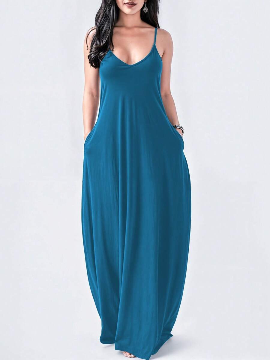 Women Maxi Dresses - Medium Wash - View 1