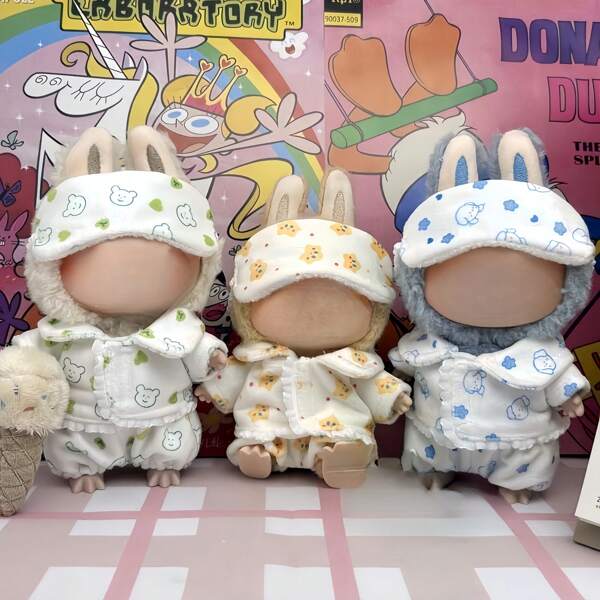 Bubula Doll Hanging Clothes, Sitting Posture Sleepwear Series, Sitting Party Doll Outfit, Gen 1 & 2 Wearable (Outfit Only, Random Color Of Small Accessories On Outfit, Caution For Sensitive Buyers!)