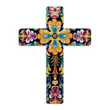1 pezzo Decorazione da parete in legno a tema religioso messicano Putuo Decor, L'ultima cena, croce da parete in legno montata per casa, fattoria, caffetteria, regalo - Multicolore - Visualizzare 14