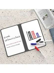 1pc A5 Reusable Whiteboard Notebook Leather Memo Free Whiteboard Pen Erasing Cloth Weekly Planner Portable Stylish Office Notebooks Back To School