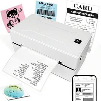  Marklife Wirelss UK Plug Thermal Label Printer Support Windows/Phones ,Thermal Printer For Small Business And Shipping Package, For Thank You Labels, Logo Labels,DIY Labels, Stickers With 20 Sheets Labels