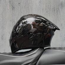 Wysokiej jakości modułowy kask motocyklowy typu flip-up z podwójnym wizjerem, spersonalizowany duży spojler, zatwierdzony przez DOT, gniazdo głośnika Bluetooth, odpowiedni dla mężczyzn i kobiet