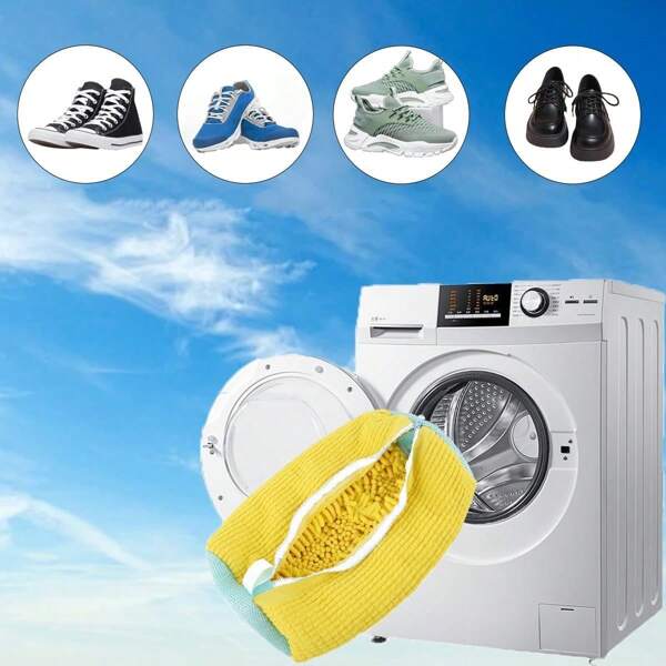 1 Pack Reusable Plastic Shoes Wash Bag - Sneaker Cleaning Kit, Stain Removal Without Electricity Or Batteries