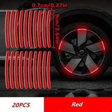 20pcs High-Visibility Reflective Wheel Stickers For Cars, Motorcycles & Bicycles - Durable, Waterproof Decals