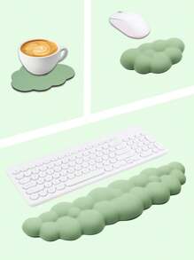 Upgrade Skin-Sensitive Leather Skin-Friendly Cloud Keyboard Wrist Rest, Cloud Wrist Rest With Non-Slip PU Base, Comfortable Memory Foam Wrist Rest Suitable For Computer Laptop Game Office And Relieve Pain
