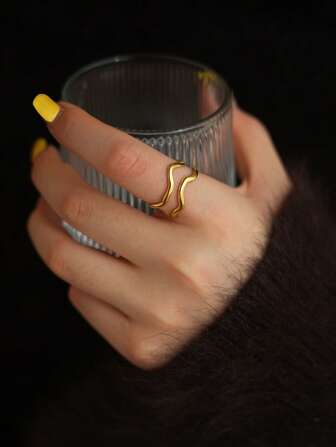 Fashionable Niche Design Ins Minimalist Style Versatile Stainless Steel Open Ring