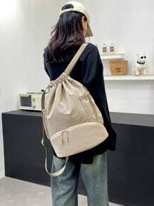 1pc Large Capacity Lightweight Portable Solid Color Fashion Minimalist Gym Bag, Dry&Wet Separation, Multi-Pocket, Convenient For Fitness, Indoor, Outdoor, Hiking, Backpack