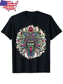 Floral Medusa Costume Snake Head Ancient Greek T Shirt