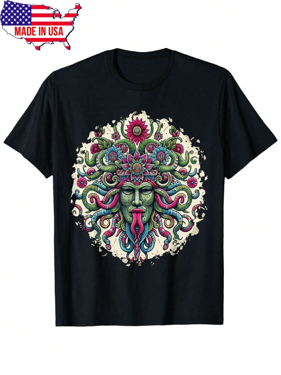 Floral Medusa Costume Snake Head Ancient Greek T Shirt