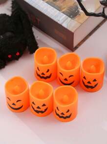 6Pcs Halloween Pumpkin Expressions Candles Light,Flameless Tealights Halloween Candles,Mini Horror Party Props, Pumpkin Light Expressions,Suitable,Battery Operated LED Tealights,For Home Party Decor, Party Supplies, Gifts, Bedroom Table Spooky Decor,Autumn Decoration, Day Of The Dead Candle Decoration,Fall Decor ,Halloween Decorations,Christmas Decorations,Halloween Home Decorations