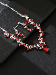 Conjunto de 2 joias femininas, colar e brincos com borlas de cristal, ideal para festivais de música, traje formal, cerimônia de formatura
