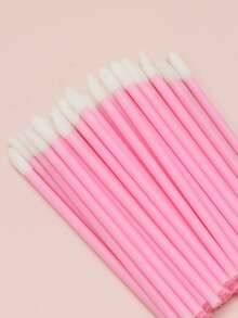 50pcs Disposable Lip Brush Set, Including Mascara Brush, Lipstick Brush, Lip Gloss Brush, And Other Makeup Cleaning Tools - Pink - View 5