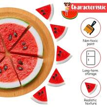 Yaomiao Fake Watermelon Simulation Watermelon Slices Artificial Fruit Slice Realistic Lifelike Fake Fruits Plastic Decor For Photography Props