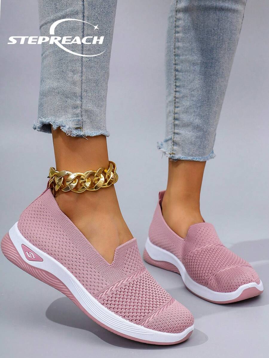 STEPREACH 2025秋季新款女款运动鞋，透气网眼面料，镂空设计，时尚轻便，舒适 - 粉色 - 查看 1