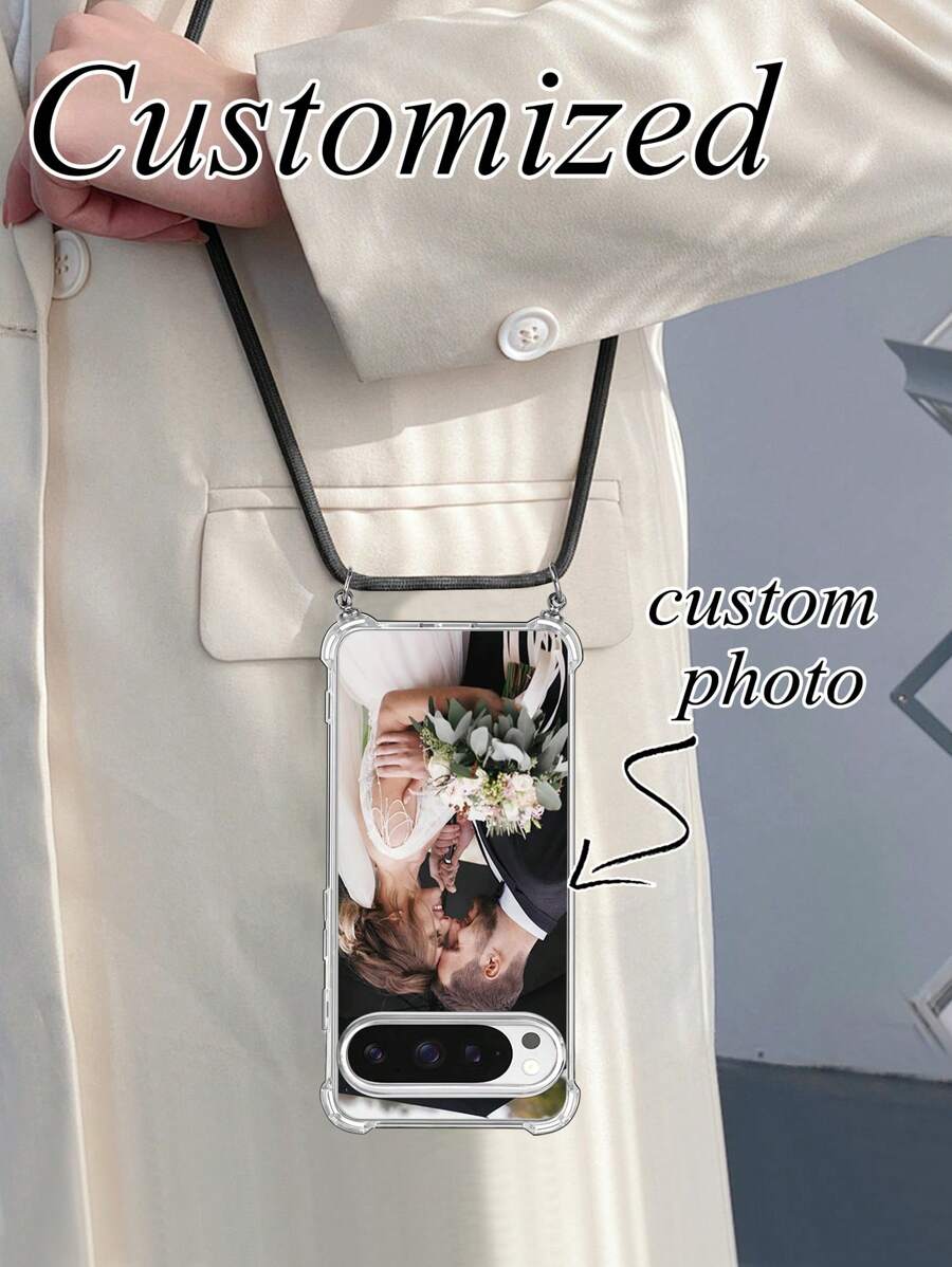 1 Personalized Custom Image Transparent Protective Phone Case Suitable For Pixel 9 Pro/9 Pro XL/9A/Pixel 8 Pro/7 Pro XL/6A Series Couples Phone Covers, Floral Fashion, Stylish, Colorful, Matching Phone Case, Contract Customization, Personalized, Unique, Custom Ideal Gift For Boyfriend, Girlfriend
