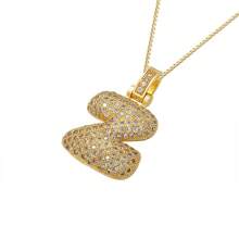 Gold Letter Necklace, Cute Initial Necklaces For Women 18k Gold Plated Balloon Letter Necklace Dainty Gold Necklaces For Women Charm Name Choker Fashion Women Jewelry