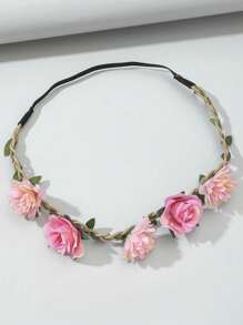 1 Peça Faixa de Cabeça Boêmia de Poliéster com Estampa Floral, Coroa de Decoração Floral, Adequada para Tiara de Todas as Estações, Guirlanda de Cabelo, Circlet de Cabelo