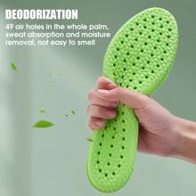New Sports Shock-Absorbing Insoles, Unisex Deodorizing, Sweat-Absorbing & Breathable Insoles, Comfortable All Year Round, No Fatigue Even After Long Standing, Summer Sports Insoles, Unisex Sweat-Absorbing, Breathable, Deodorizing And Shock-Absorbing Soft-Soled Massage Insoles, PU (Polyurethane)