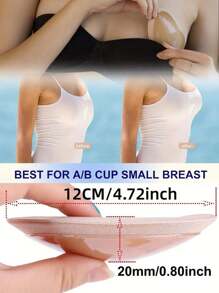 2 Pcs Women's Invisible Padding Magic Bra Inserts Sponge Bra, Breast Push Up Pads, Swimsuit Silicone Bra Pad, Nipple Cover Stickers Patch